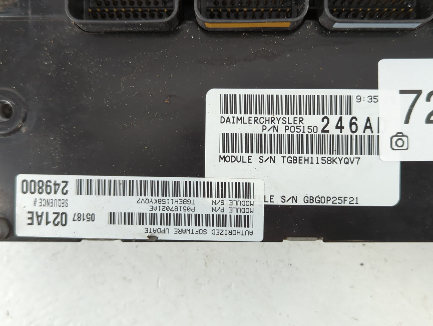 2008-2010 Chrysler 300 PCM Engine Control Computer ECU ECM PCU OEM P/N:P05187020AD P05150246AD Fits Fits 2008 2009 2010 OEM Used Auto Parts - Oemusedautoparts1.com