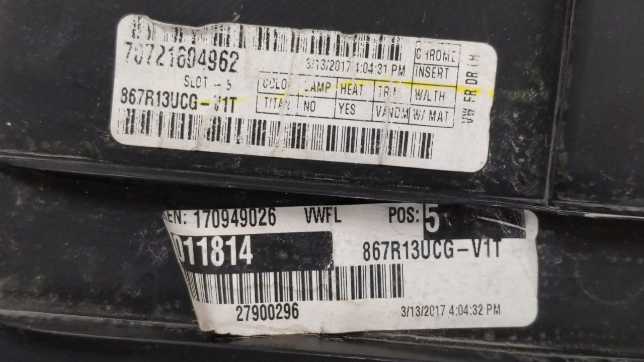 2017 Volkswagen Passat Front Left Driver Interior Door Panel Trim 200067